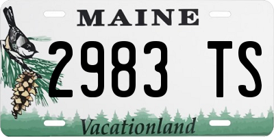 ME license plate 2983TS