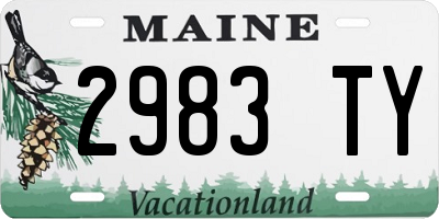 ME license plate 2983TY