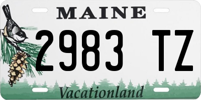 ME license plate 2983TZ
