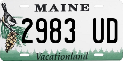 ME license plate 2983UD