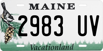 ME license plate 2983UV