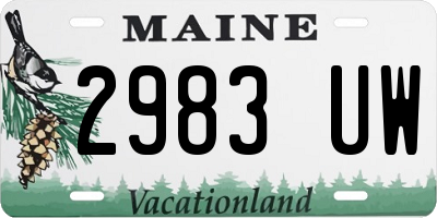 ME license plate 2983UW