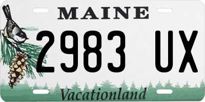 ME license plate 2983UX