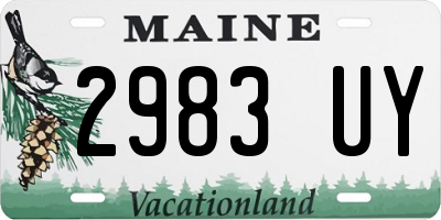 ME license plate 2983UY