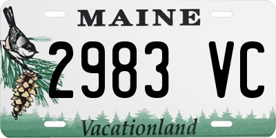 ME license plate 2983VC