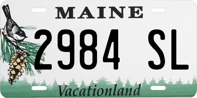 ME license plate 2984SL