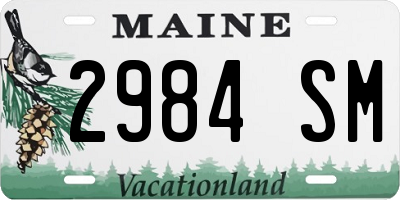 ME license plate 2984SM