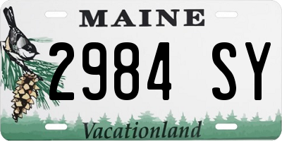 ME license plate 2984SY