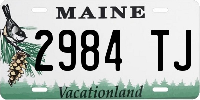 ME license plate 2984TJ