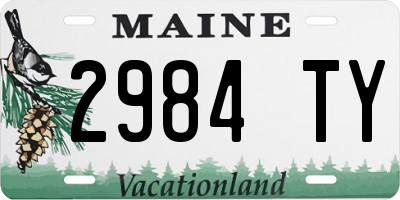 ME license plate 2984TY