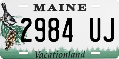 ME license plate 2984UJ