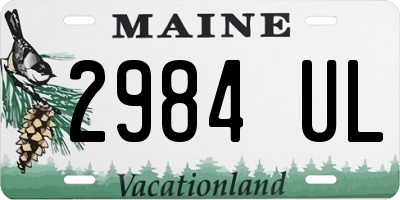ME license plate 2984UL