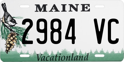 ME license plate 2984VC