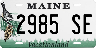 ME license plate 2985SE