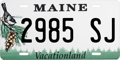 ME license plate 2985SJ