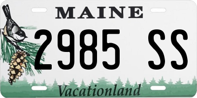 ME license plate 2985SS