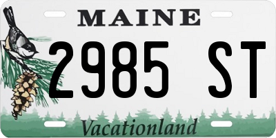 ME license plate 2985ST