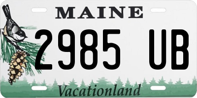 ME license plate 2985UB