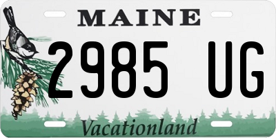 ME license plate 2985UG