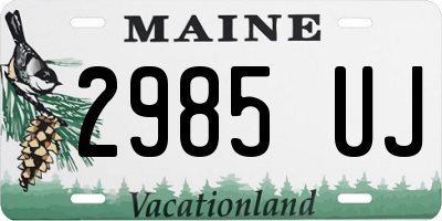 ME license plate 2985UJ