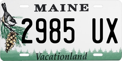 ME license plate 2985UX