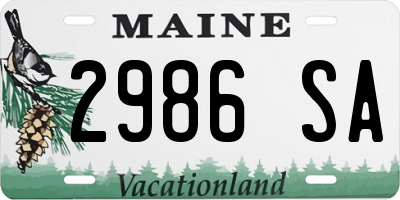 ME license plate 2986SA