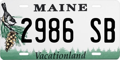 ME license plate 2986SB