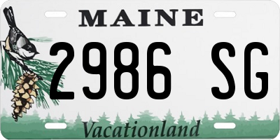 ME license plate 2986SG