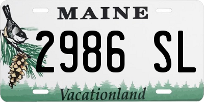 ME license plate 2986SL