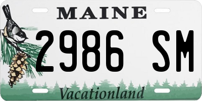 ME license plate 2986SM