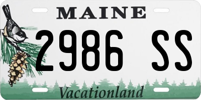 ME license plate 2986SS