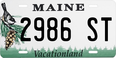ME license plate 2986ST