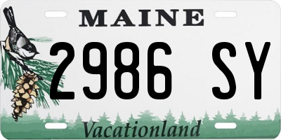 ME license plate 2986SY