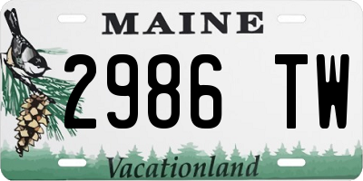 ME license plate 2986TW