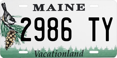 ME license plate 2986TY