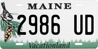 ME license plate 2986UD