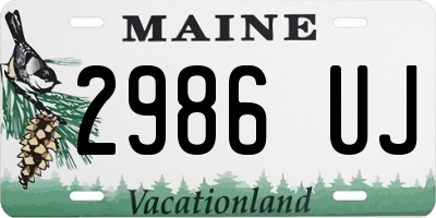 ME license plate 2986UJ