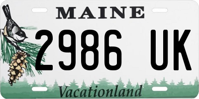 ME license plate 2986UK