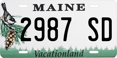 ME license plate 2987SD