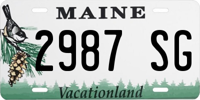ME license plate 2987SG