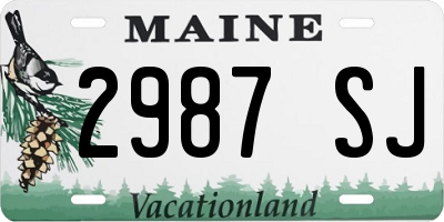 ME license plate 2987SJ