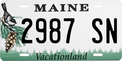 ME license plate 2987SN