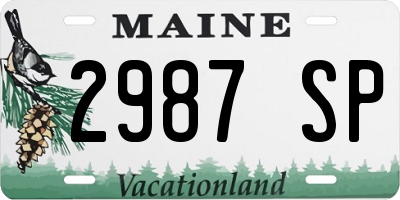 ME license plate 2987SP