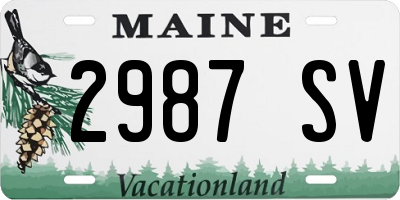 ME license plate 2987SV