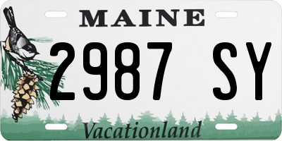 ME license plate 2987SY