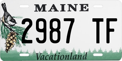 ME license plate 2987TF