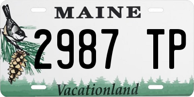 ME license plate 2987TP
