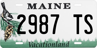 ME license plate 2987TS