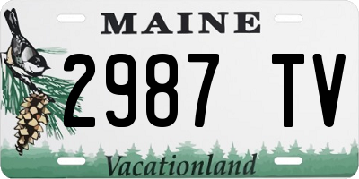 ME license plate 2987TV