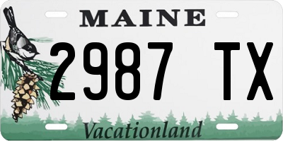 ME license plate 2987TX
